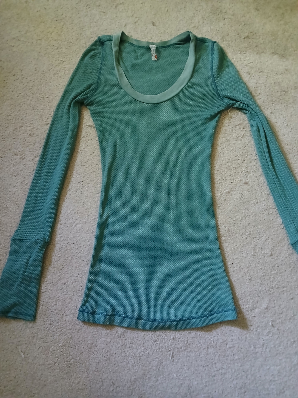 Free People Motor Cuff Thermal  in Teal Green Small